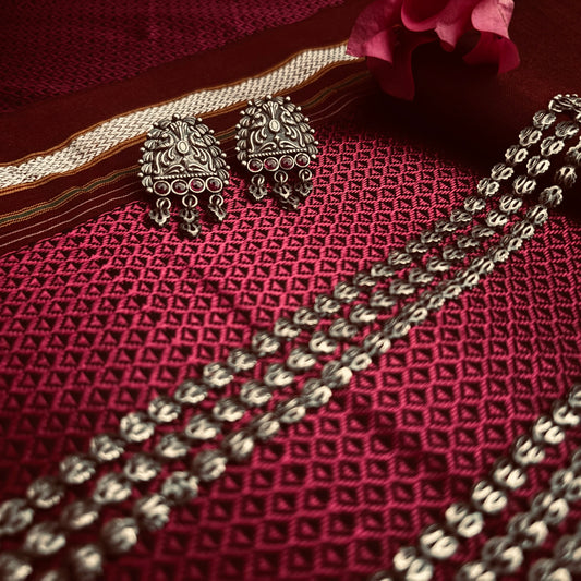 पोहे हार | Silver Pohe Har + Kanatle