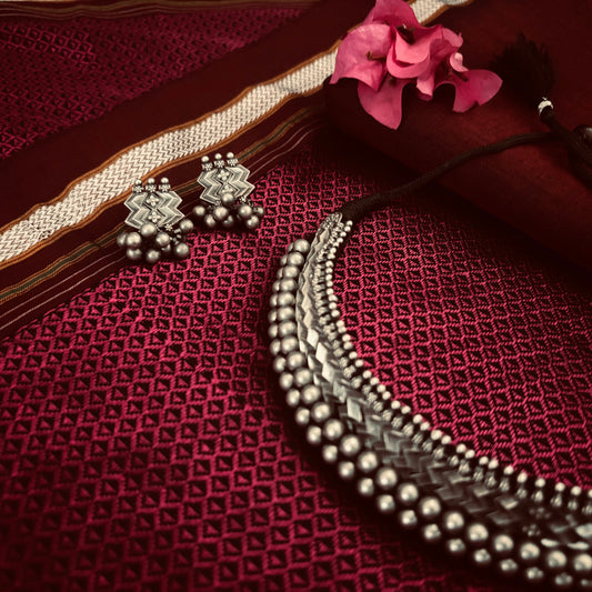 वज्रटीक ठुशी बंद घसाची | Vajrateek Thushi + Earrings