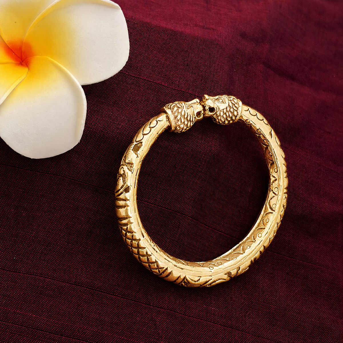 SINHAMUKH KADA GOLD PLATED | KADA | SHIVBA | सिंहामुख कडं