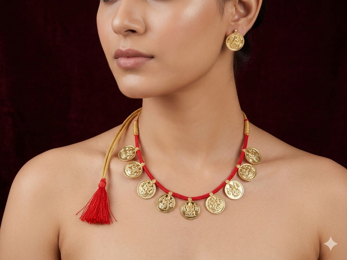 Small Putali Har & Earrings| Maharashtrian Choker | Sonsala | छोटा पुतळी हार  + कानातले