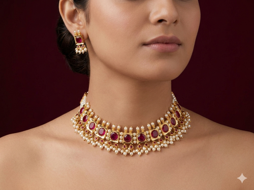 Manik Moti Laffa | Choker Set| Phullwanti | माणिक मोती लफ्फा