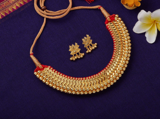 बंद घसाची वज्रटीक + कानातले | Vajrateek + Earrings