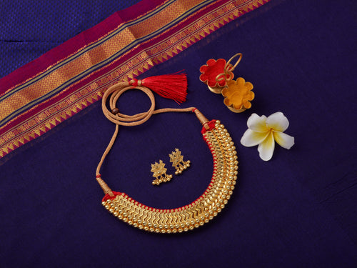 Vajrateek & Earrings| Maharashtrian Choker Set | Sonsala | बंद घसाची वज्रटीक + कानातले