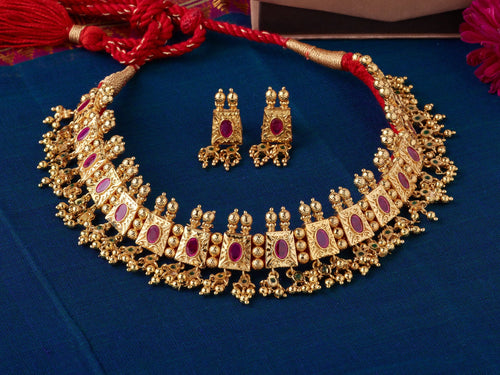 Suvarna Laffa | Choker Set | Phullwanti | सुवर्ण लफ्फा