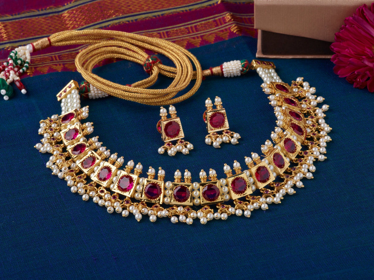 Manik Moti Laffa | Choker Set| Phullwanti | माणिक मोती लफ्फा