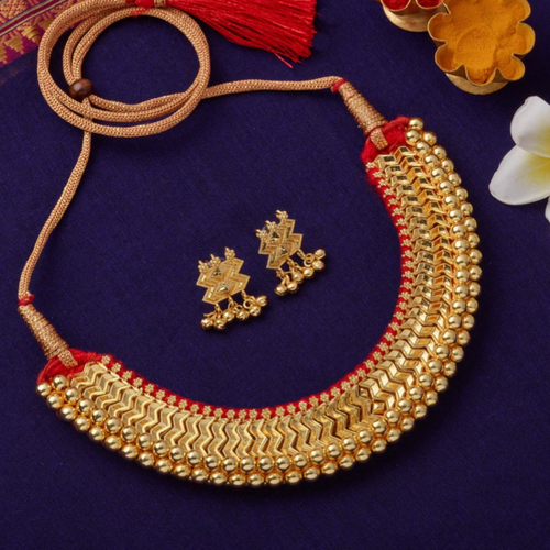 Vajrateek & Earrings| Maharashtrian Choker Set | Sonsala | बंद घसाची वज्रटीक + कानातले